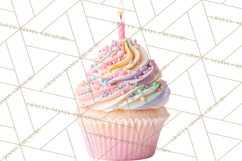 Birthday Cupcakes PNG, Colorful Cupcake Clipart, Sprinkles Product Image 3