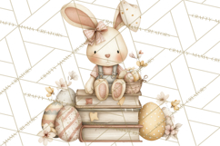 Vintage Easter Bunny Clipart PNG, Easter Bunny Printable Product Image 3