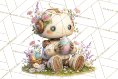 Easter Robot Clipart, Pastel Full-Body Robot Illustration Product Image 3