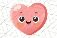 Valentine Kawaii Candies, Heart Sweets Clipart, Cute Candy Product Image 4