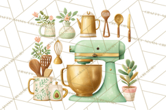 Mid Century Modern Kitchen Clipart, Retro Modern Kitchen Png Product Image 4