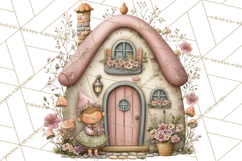 Enchanted Fairy Cottages Clipart PNG, Pastel Woodland Product Image 5
