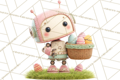Easter Robot Clipart, Pastel Full-Body Robot Illustration Product Image 4