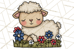 Patriotic Farm Animals Clipart, Whimsical Red White Blue Product Image 5