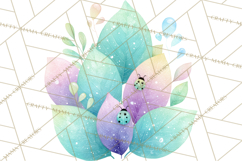 Spring Insects Clipart PNG, Cute Baby Bugs Watercolor Png Product Image 5
