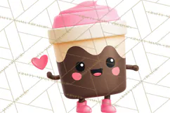 Valentine Kawaii Candies, Heart Sweets Clipart, Cute Candy Product Image 5