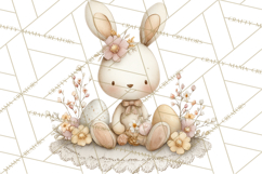 Vintage Easter Bunny Clipart PNG, Easter Bunny Printable Product Image 5
