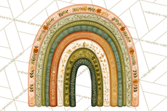 St Patricks Patterned Rainbow PNG, Boho Shamrock Clipart Product Image 2