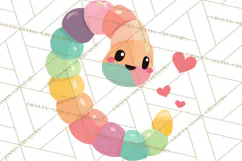 Valentine Kawaii Candies, Heart Sweets Clipart, Cute Candy Product Image 2