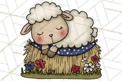 Patriotic Farm Animals Clipart, Whimsical Red White Blue Product Image 2