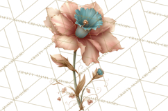 Blooming Letters Clipart, Floral Alphabet Clip Art PNG Product Image 4