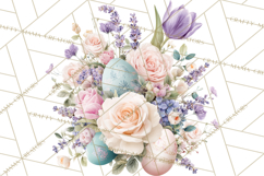 Easter Floral Clipart, Watercolor Spring Flowers Png Product Image 4