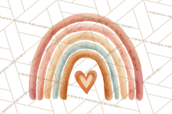 Valentine Boho Rainbow Clipart, Romantic Heart Rainbows PNG Product Image 4