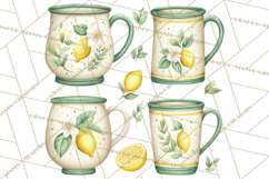 Farmhouse Lemon Kitchen Clipart, Lemon Kitchen Appliances Product Image 4