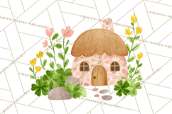 Cottagecore St Patrick’s Day Clipart, Mini Irish Cottage Png Product Image 4