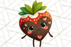 Valentine Kawaii Candies, Heart Sweets Clipart, Cute Candy Product Image 3