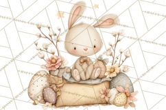 Vintage Easter Bunny Clipart PNG, Easter Bunny Printable Product Image 3