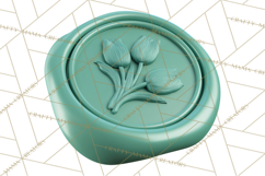 Easter Wax Seal Clipart, Bunny Chick Egg Floral Heart PNG Product Image 3