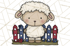 Patriotic Farm Animals Clipart, Whimsical Red White Blue Product Image 3