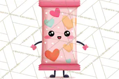Valentine Kawaii Candies, Heart Sweets Clipart, Cute Candy Product Image 4