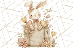 Vintage Easter Bunny Clipart PNG, Easter Bunny Printable Product Image 5