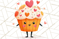 Valentine Kawaii Candies, Heart Sweets Clipart, Cute Candy Product Image 5