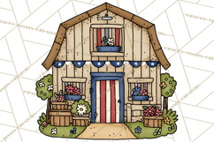 Patriotic Farm Animals Clipart, Whimsical Red White Blue Product Image 5