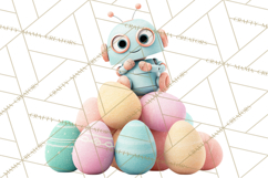 Easter Robot Clipart, Pastel Full-Body Robot Illustration Product Image 4