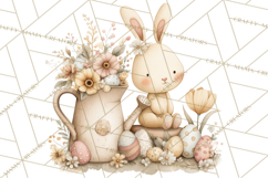 Vintage Easter Bunny Clipart PNG, Easter Bunny Printable Product Image 2