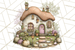 Enchanted Fairy Cottages Clipart PNG, Pastel Woodland Product Image 2