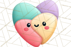 Valentine Kawaii Candies, Heart Sweets Clipart, Cute Candy Product Image 2