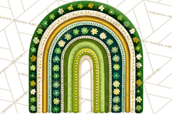 St Patricks Patterned Rainbow PNG, Boho Shamrock Clipart Product Image 2