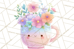 Anthropomorphic Spring Objects Clipart, Cute Kawaii Plants Product Image 2