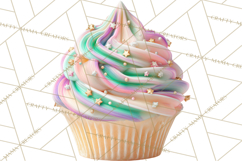 Birthday Cupcakes PNG, Colorful Cupcake Clipart, Sprinkles Product Image 2