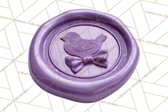 Easter Wax Seal Clipart, Bunny Chick Egg Floral Heart PNG Product Image 3