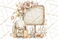 Vintage Easter Bunny Clipart PNG, Easter Bunny Printable Product Image 3