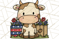 Patriotic Farm Animals Clipart, Whimsical Red White Blue Product Image 3
