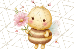 Spring Insects Clipart PNG, Cute Baby Bugs Watercolor Png Product Image 3