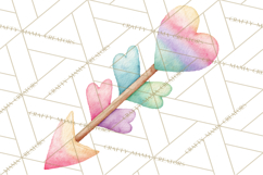 Watercolor Love Accents Clipart, Hearts, Envelopes Png Product Image 4