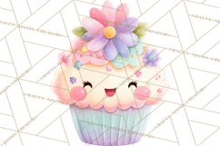 Anthropomorphic Spring Objects Clipart, Cute Kawaii Plants Product Image 4