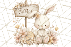 Vintage Easter Bunny Clipart PNG, Easter Bunny Printable Product Image 5