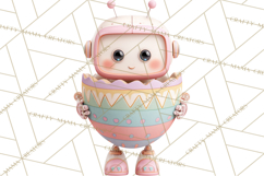 Easter Robot Clipart, Pastel Full-Body Robot Illustration Product Image 4