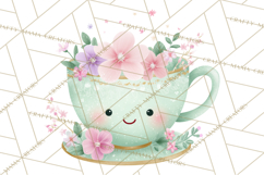 Anthropomorphic Spring Objects Clipart, Cute Kawaii Plants Product Image 5