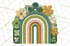 St Patricks Patterned Rainbow PNG, Boho Shamrock Clipart Product Image 5