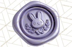 Easter Wax Seal Clipart, Bunny Chick Egg Floral Heart PNG Product Image 5