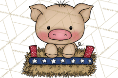 Patriotic Farm Animals Clipart, Whimsical Red White Blue Product Image 5