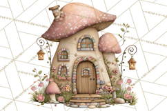 Enchanted Fairy Cottages Clipart PNG, Pastel Woodland Product Image 5