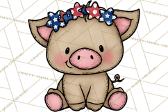 Patriotic Farm Animals Clipart, Whimsical Red White Blue Product Image 2