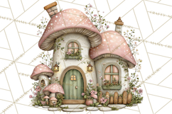 Enchanted Fairy Cottages Clipart PNG, Pastel Woodland Product Image 2