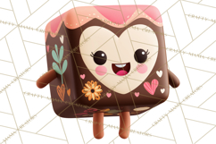 Valentine Kawaii Candies, Heart Sweets Clipart, Cute Candy Product Image 3